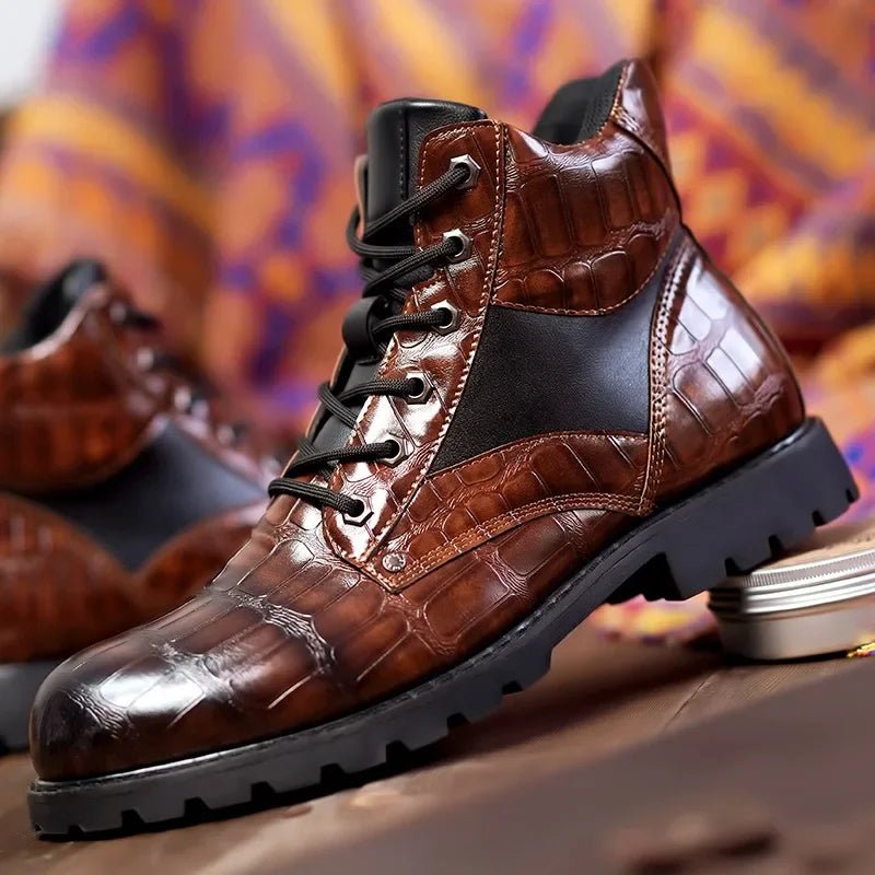 Mason™ - Croc Leather Boot - Mia Montreal