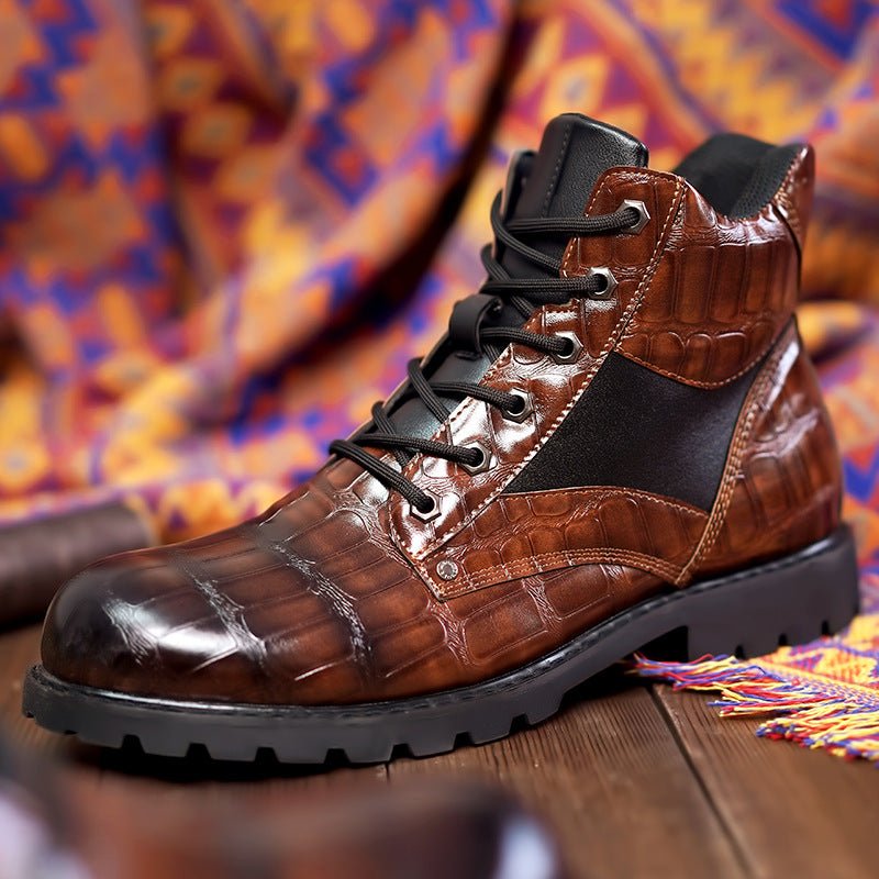 Mason™ - Croc Leather Boot - Mia Montreal