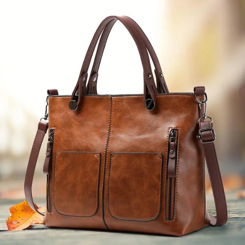 Maya™ - Timeless Vintage Leather Bag - Mia Montreal