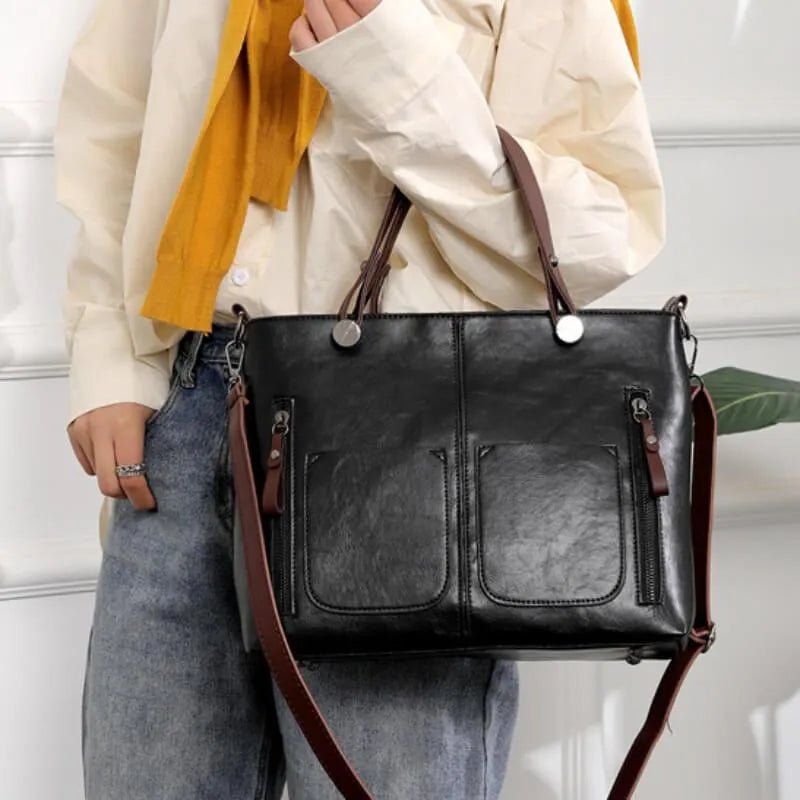 Maya™ - Timeless Vintage Leather Bag - Mia Montreal