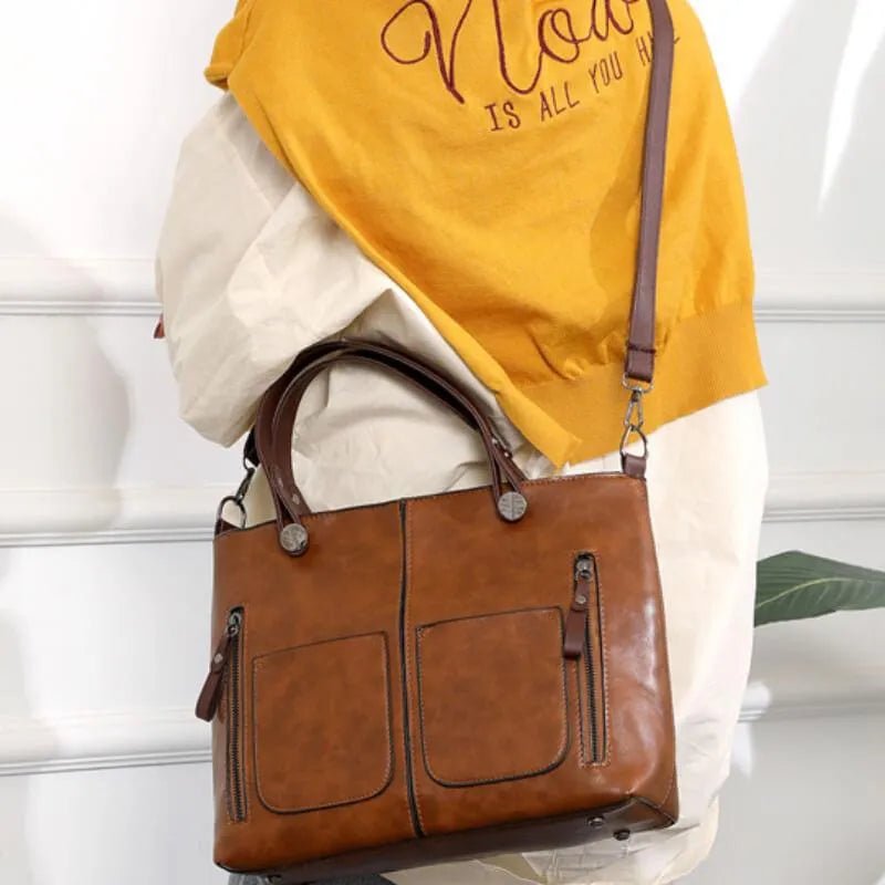 Maya™ - Timeless Vintage Leather Bag - Mia Montreal