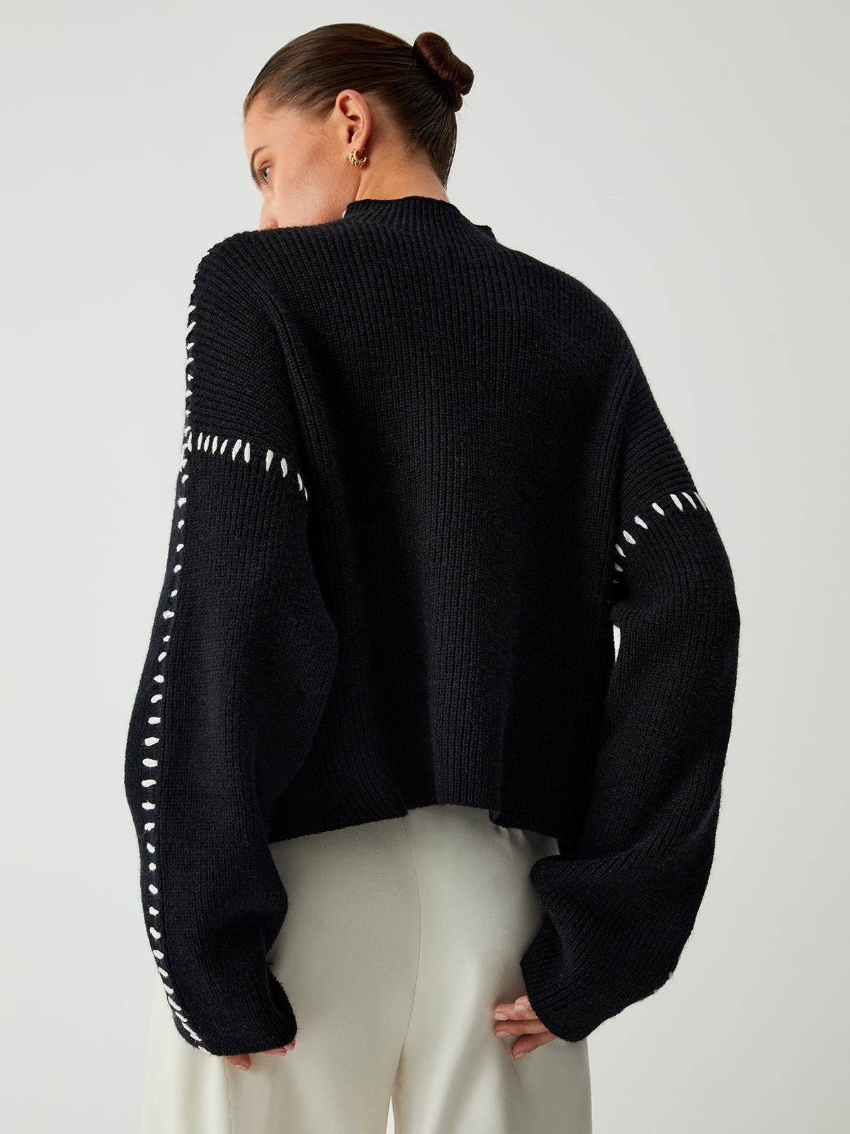 Vivian™ - Contrast Knit Sweater - Mia Montreal